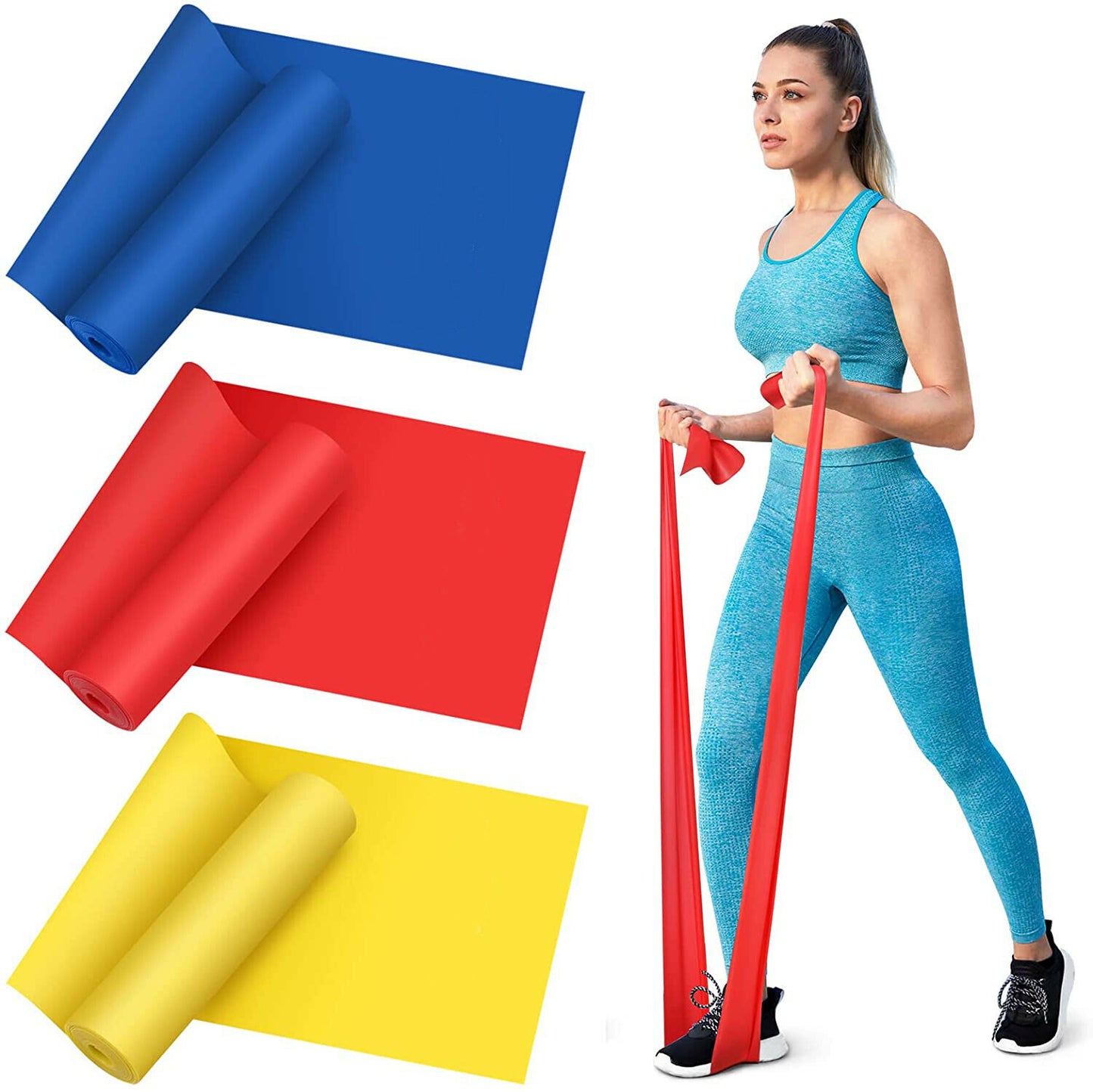 INTEY #INTRB04 3 Bands 59 x 5.9" Yoga Pilates Rehab NEW