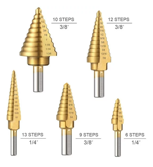 Tacklife Step Drill Bit Set With & Automatic Center Punch, Total 50 Sizes , PDH06A