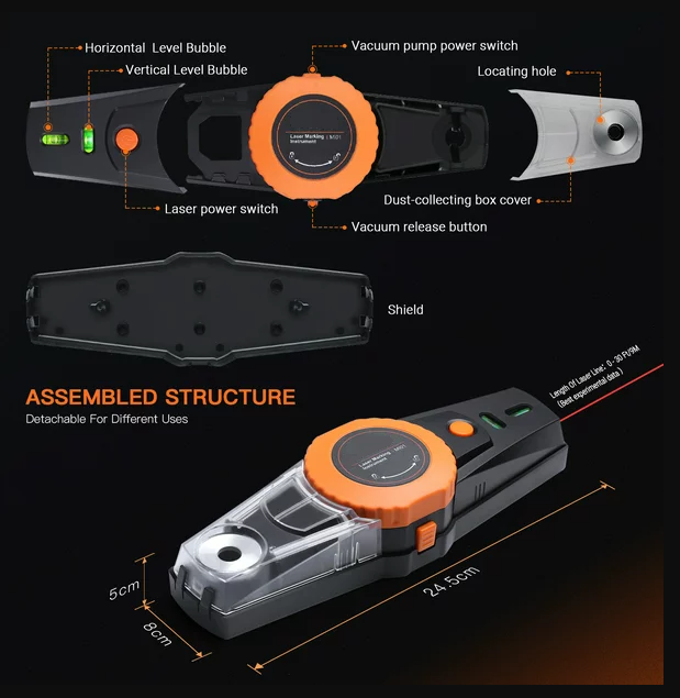 TACKLIF Laser Level, Laser Marking Instrument 30Ft- MI01