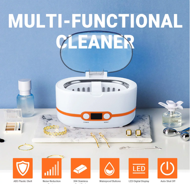TACKLIFE 600ml Ultrasonic Cleaner, Professional Ultrasonic Jewelry Cleaner 20oz, with Five-Digit Timer -MUC02