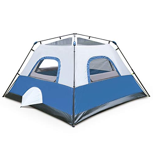 OT QOMOTOP Tents, 4 Person 60 Seconds Set Up Camping Tent, Waterproof Pop Up Tent with Top Rainfly, Instant Cabin Tent, Advanced Venting Design - QTIC04