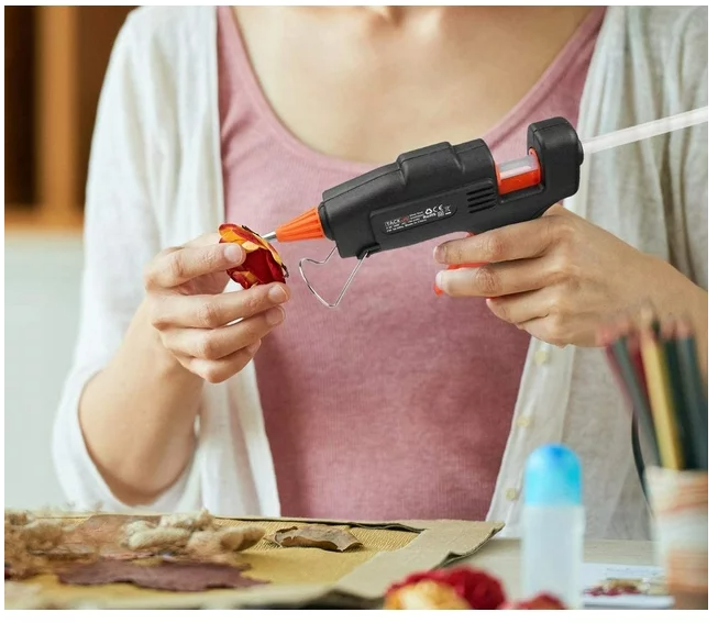 TACKLIFE Mini Hot Glue Gun 20w with 30 Pcs EVA Glue Sticks Flexible Trigger High Temp Overheating Protection and Heating Up Quickly Hot for DIY Small Craft And Quick Repairs-GGO20AC