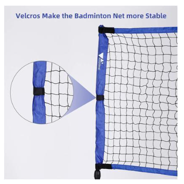 Amzdeal 17ft. Portable Badminton & Volleyball Net Set, for Indoor Outdoor, Blue