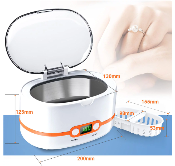TACKLIFE 600ml Ultrasonic Cleaner, Professional Ultrasonic Jewelry Cleaner 20oz, with Five-Digit Timer -MUC02