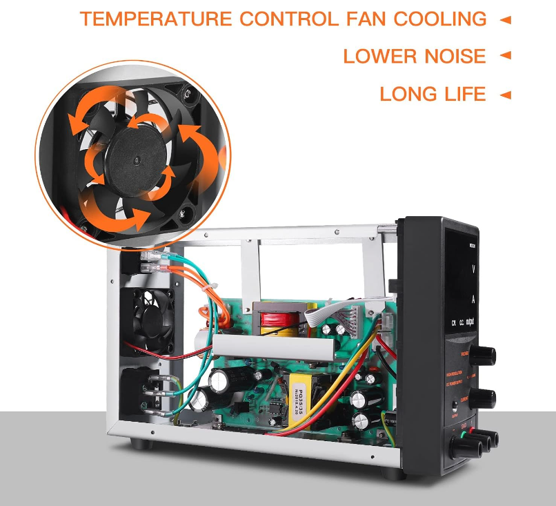 TACKLIFE DC Power Supply Variable, 30V 5A with 4 Digits Display, Course and Fine Adjustments(00.01V, 0.001A)-MDC01