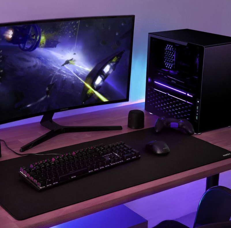 AUKEY Gaming Mouse Pad Large XXL (35.4 x 15.75 x 0.15in) Thick Extended Mouse Mat Non-Slip Spill-Resistant Desk Pad with Special-Textured Surface Anti-Fray Stitched Edges for Keyboard KM-P3