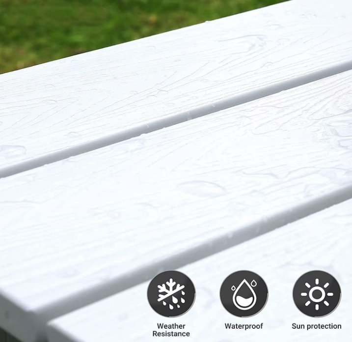 SNAN Outdoor Side Table, Adirondack Outdoor Side Table for Garden, Porch, Beach, Indoors and More, 18.9L 14.9W 18.1H Inches, White TF-3333C1