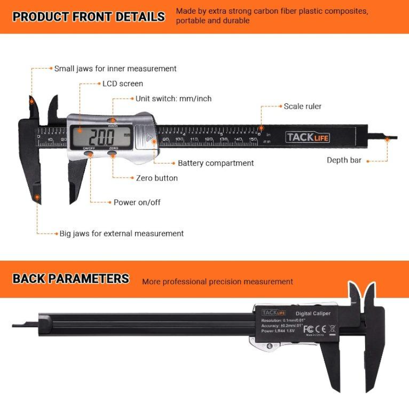 TACKLIFE - CALIMETER WITH LCD DISPLAY - DC03