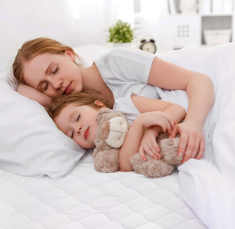 Heated Mattress Pad King Size 76*80in(193*203cm), Quilted Cotton Electric Mattress Pad with Two Heating Digital Controllers, 6 Heat Setting, 9 Hours Auto Shut Off, 50cm Deep All Around Elastic Pocket-OWF-FSK