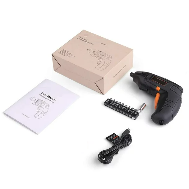 TACKLIFE Electric Cordless Screwdriver Rechargeable with LED Light, 10 Pcs Screwdriver Bits, Power Indicator 3.6V - SDP60DC