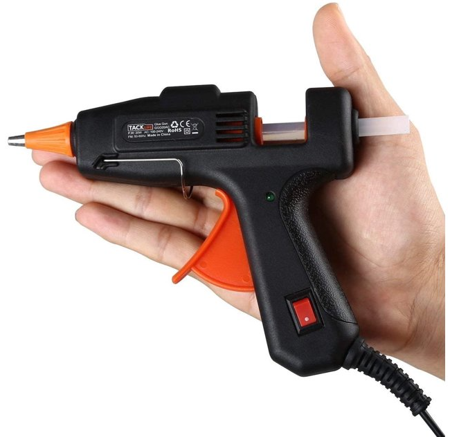 TACKLIFE Mini Hot Glue Gun 20w with 30 Pcs EVA Glue Sticks Flexible Trigger High Temp Overheating Protection and Heating Up Quickly Hot for DIY Small Craft And Quick Repairs-GGO20AC