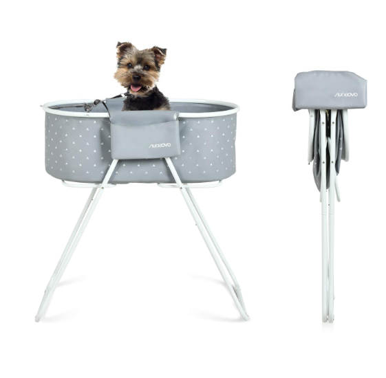 NURXIOVO Elevated Folding Dog Bath Tub and Wash Station for Bathing, Shower, and Grooming, Foldable and Portable, Indoor and Outdoor, Perfect for Small and Medium Size Dogs, Cats and Other Pet