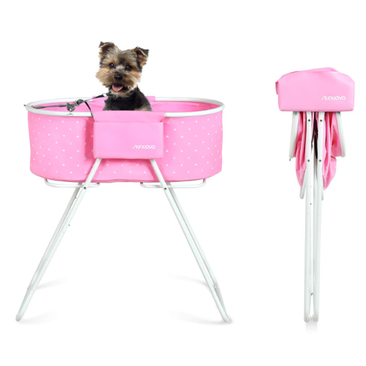 NURXIOVO Elevated Folding Dog Bath Tub and Wash Station for Bathing, Shower, and Grooming, Foldable and Portable, Indoor and Outdoor, Perfect for Small and Medium Size Dogs, Cats and Other Pet