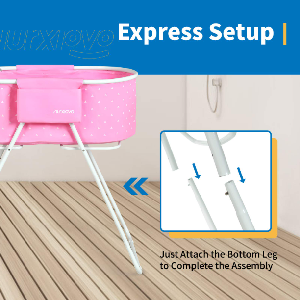 NURXIOVO Elevated Folding Dog Bath Tub and Wash Station for Bathing, Shower, and Grooming, Foldable and Portable, Indoor and Outdoor, Perfect for Small and Medium Size Dogs, Cats and Other Pet