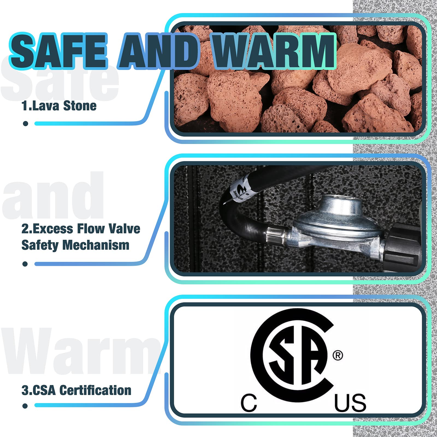 SNAN 28 inch Propane Gas Fire Pit Table CSA Outdoor