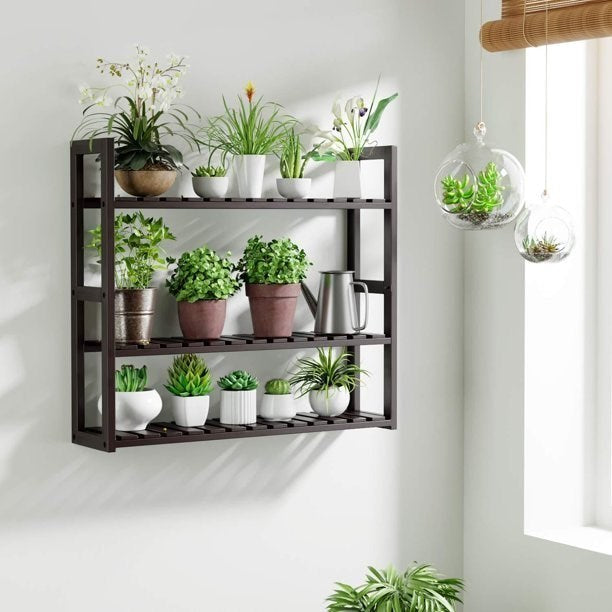 LOT OF 120 BAMBOO FLOOR/WALL SHELF UNITS