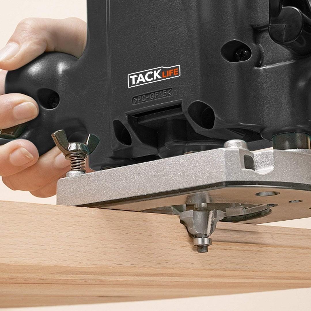 19Pcs Router Bits, Tacklife 15Pcs Professional Router Bit Set with 4Pcs Extra Bearing Sets, 1/4" Shank, C3 Micro-Grain Tungsten Carbide for Router and Router Table - ARB02C
