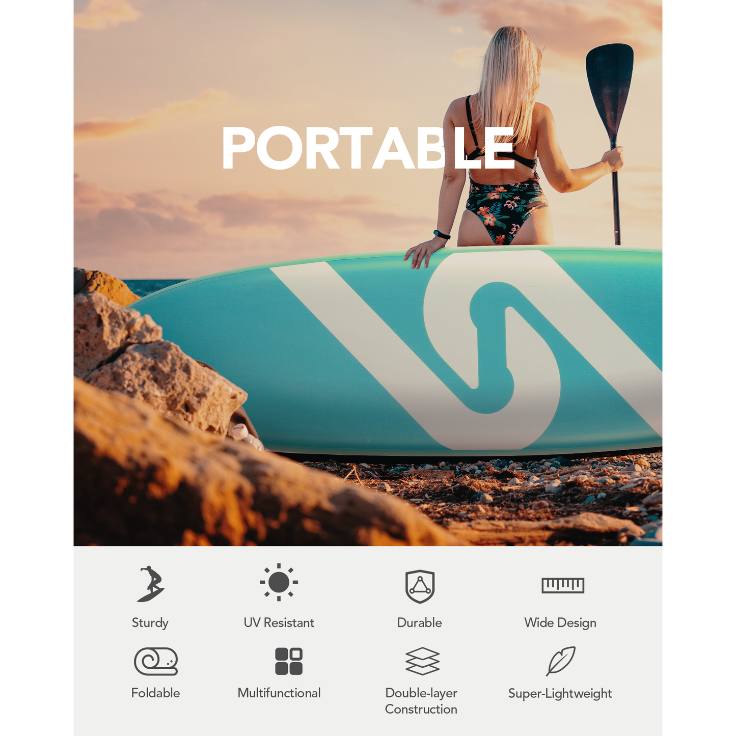 Inflatable Paddle Board Stand Up Paddle Board 120"x30"x6" Ultra-Light(17LBS) SUP Board with Full Accessories & D Ring for Paddling Surfing Yoga Surfing Outdoor Christmas