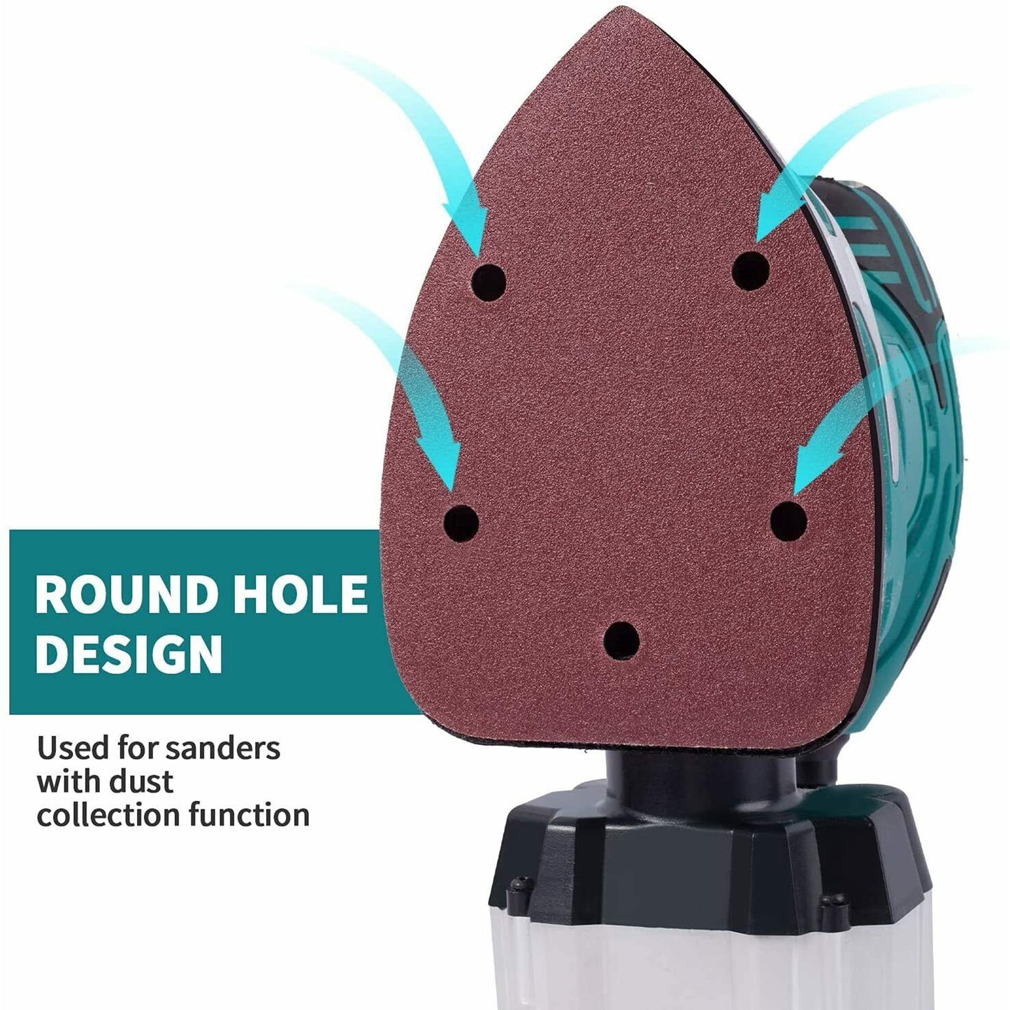 SATC Mouse Sander Sandpaper Pads 120 240 Grit Assorted, 50PCS Hook and Loop Sanding Paper Sheets for Mouse Detail Sander