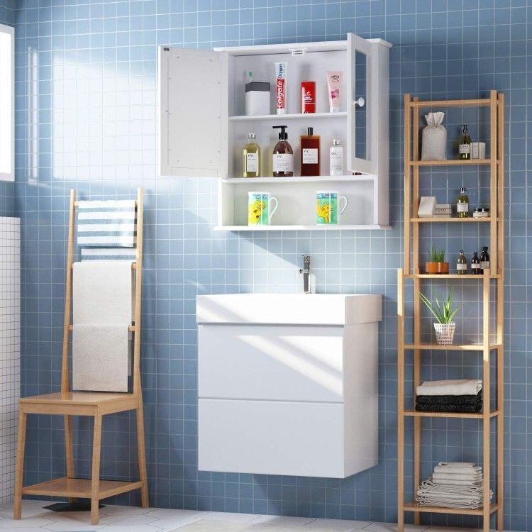 Homfa Bathroom Cabinet Vanity Wall Shelf Storage Cabinet Wash Basin Shower Corner Shelf Sundries Home Furniture Storage