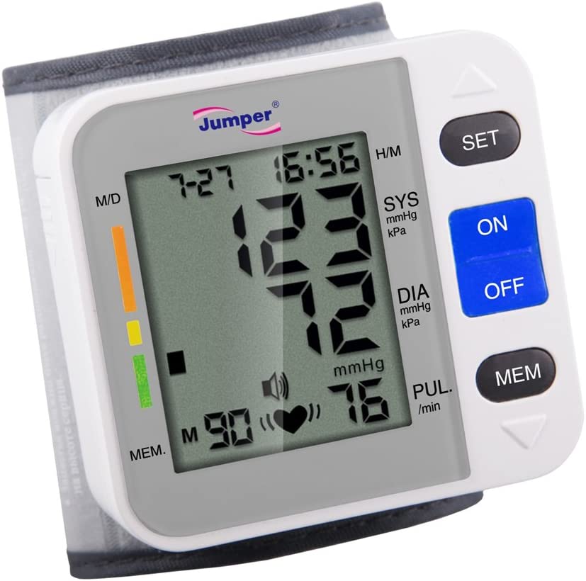 JUMPER Blood Pressure Monitor Automatic Blood Pressure Cuff for Upper Arm /  Wrist BP Monitor with Large Display 
