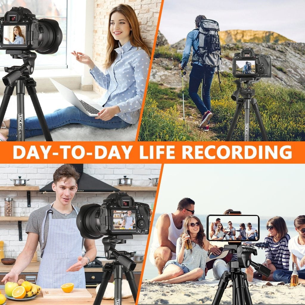 TACKLIFE Camera Tripod 55-inch Aluminum Travel /Selfie Phone Lightweight Tripod-MLT01