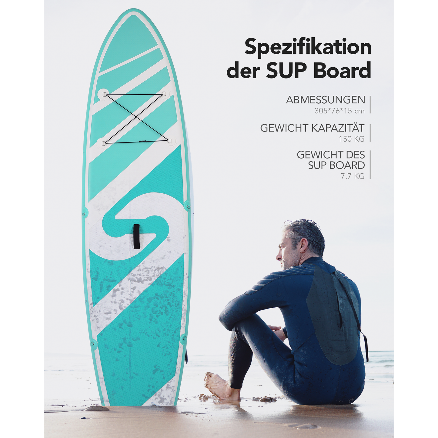 Inflatable Paddle Board Stand Up Paddle Board 120"x30"x6" Ultra-Light(17LBS) SUP Board with Full Accessories & D Ring for Paddling Surfing Yoga Surfing Outdoor Christmas