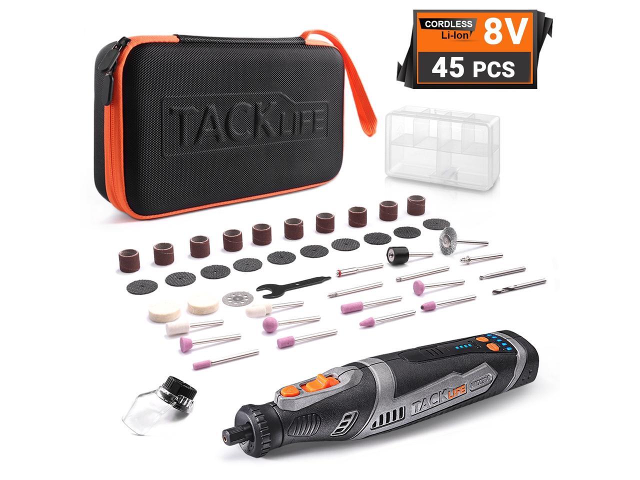 TACKLIFE RTD02DC - Cordless rotary tool 8V Motor 2.0 Ah Li-ion Battery with 43 Accessories, Long Endurance home/home other Rotary Tool
