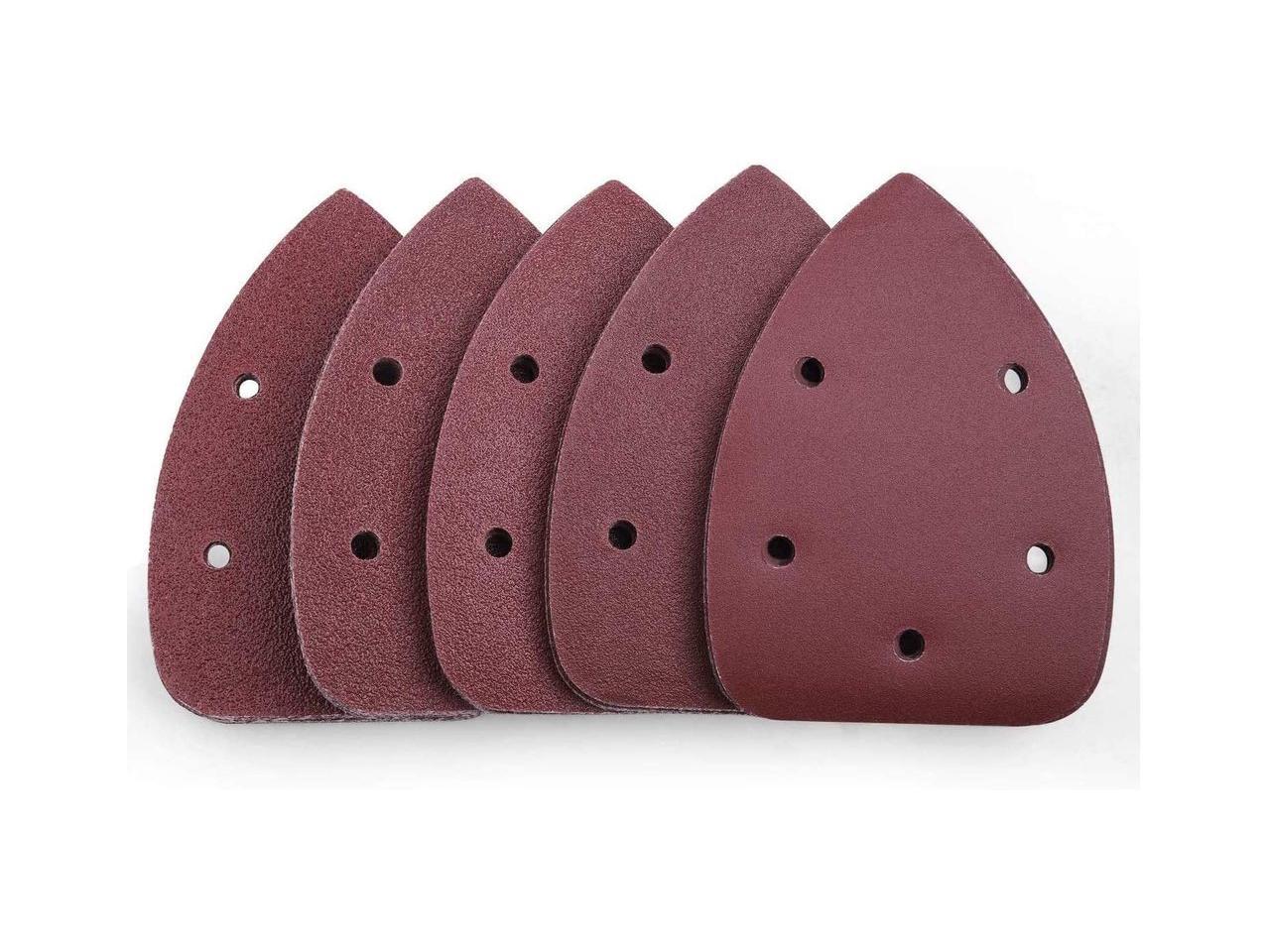 TACKLIFE 50Pcs Mouse Detail Sander Sandpaper 40/60/80/100/240 Grits Hook And Loop Assorted Sanding Paper suitable forTacklife multi-sander PMS02B- ASD2A