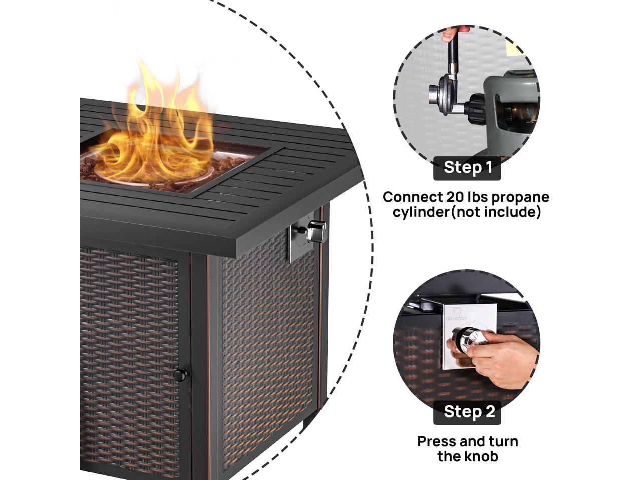 QOMOTOP Propane Fire Table GFP02T