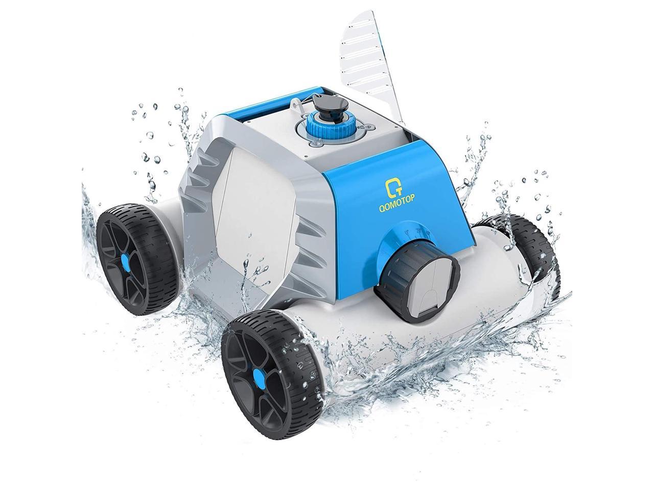 QOMOTOP Cordless Robotic Pool Cleaner, Automatic Pool Vacuum for Above Ground & In Ground Swimming Pools BLUE HJ1103J