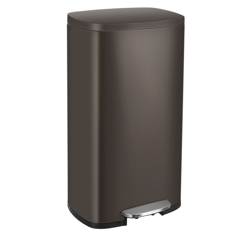 Kitchen Trash Can, 8 Gallon(30L) Fingerprint Proof Stainless Steel Garbage Can With Removable Inner Bucket And Hinged Lids, Pedal Rubbish Bin 13.6Lx9.5Wx25h Inch Home Office