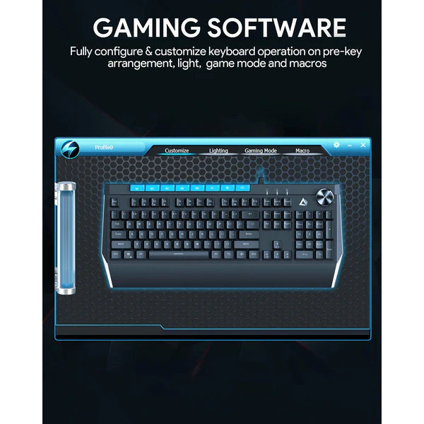 AUKEY KM-G17 Mechanical Keyboard Blue Switches 104key with Volume Control Button