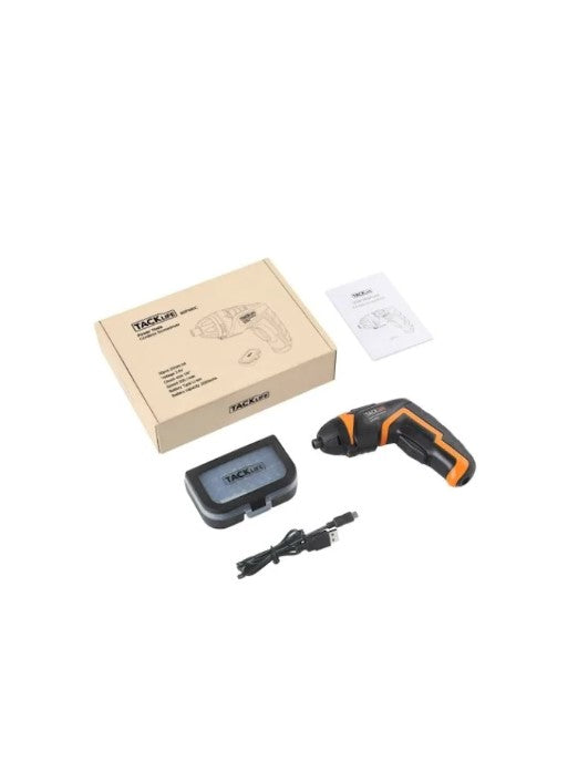 TACKLIFE 3.6V Electric Screwdriver Cordless USB Rechargeable 33pcs Driver Bits LED Light