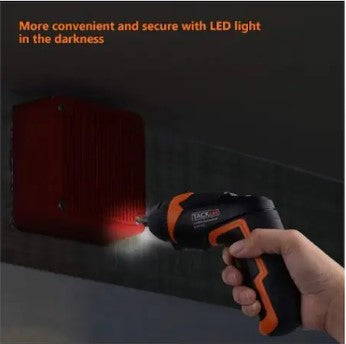 TACKLIFE 3.6V Electric Screwdriver Cordless USB Rechargeable 33pcs Driver Bits LED Light