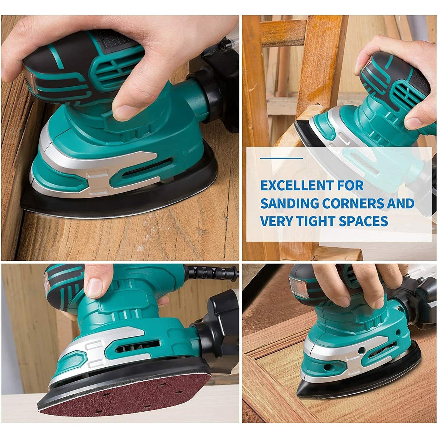 SATC Mouse Sander Sandpaper Pads 120 240 Grit Assorted, 50PCS Hook and Loop Sanding Paper Sheets for Mouse Detail Sander