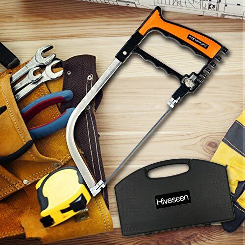 Hiveseen Mini Handheld Hacksaw Set, 15-in-1, Multi Purpose, with 8 HSS Steel Saw AN-01