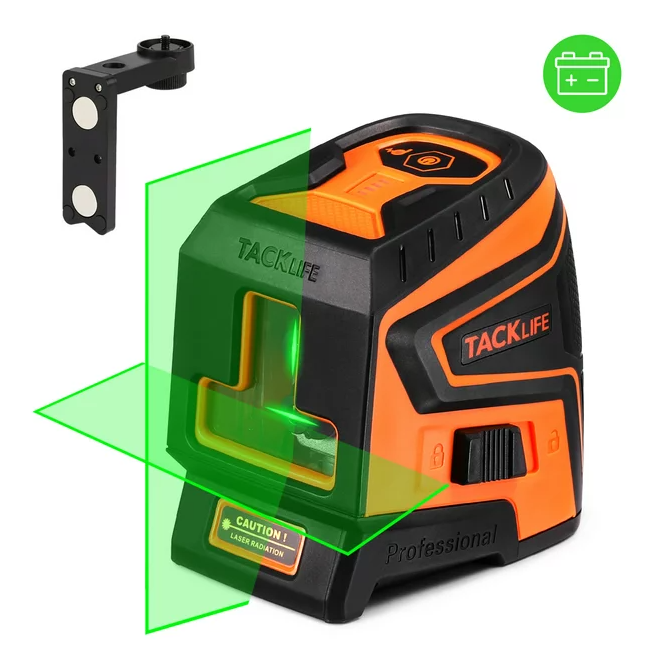 TACKLIFE Green Pro Cross Line Laser Level, Three Modules With 2 Laser Heads, Easy Use Mounting Bracket and Carrying Case - SC-L01 PRO