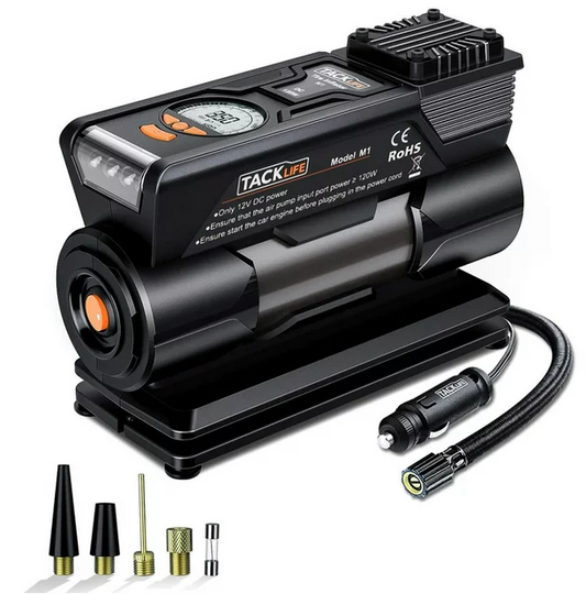 TACKLIFE M1 Tire Inflator, DC 12V Mini Digital Air Compressor Pump