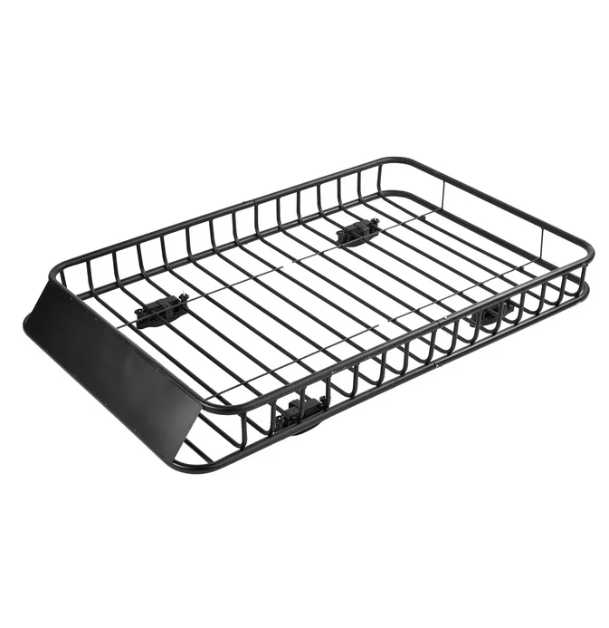 SUNCOO 64 Inch Universal Roof Rack Cargo Basket Carrier with 250lb Capacity Top Luggage Holder with Wind Fairing 64x39x6 inch (LxWxH)