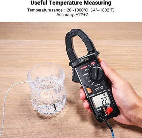 Tacklife Clamp Meter, 6000 Counts Ammeter, Professional Digital Multimeter With Current Ncv Auto Range Test-CM02A