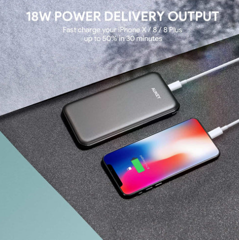 AUKEY PB-Y13 10000mAh Power Delivery 2.0 USB C Power Bank With Quick Charge 3.0