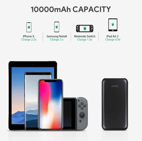 AUKEY PB-Y13 10000mAh Power Delivery 2.0 USB C Power Bank With Quick Charge 3.0