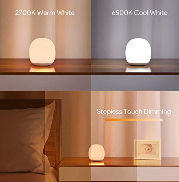 Gladle Wireless Baby Night Light for Kids up to 100hrs, Dimmable LED Nursery Lamp for Breastfeeding, Touch Bedside Lamp for Children with Color-Changing, 1h Timer, Built-in Magnet, Night Light Mode