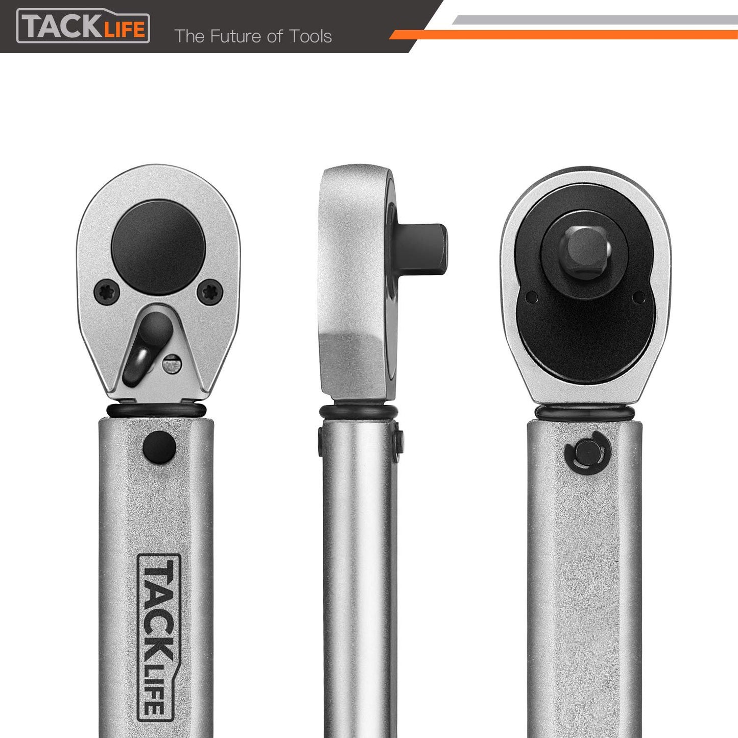 Tacklife 3/8" Drive Click Torque Wrench Set, With 1/2" & 1/4" Adapters And An Extension Bar (10-80 ft.-lb./13.6-108.5 Nm) - HTW1A
