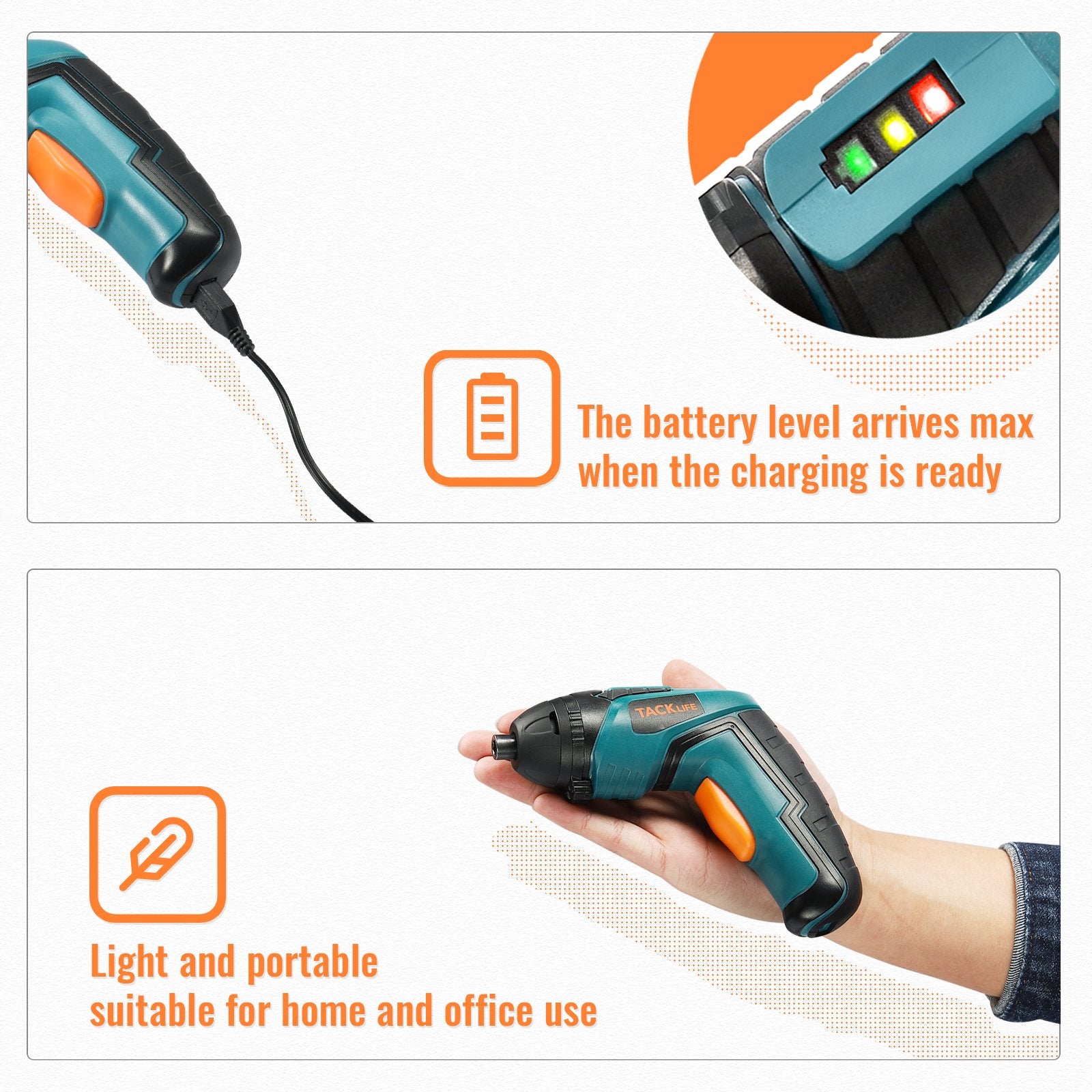 Tacklife sdp50dc rechargeable online screwdriver