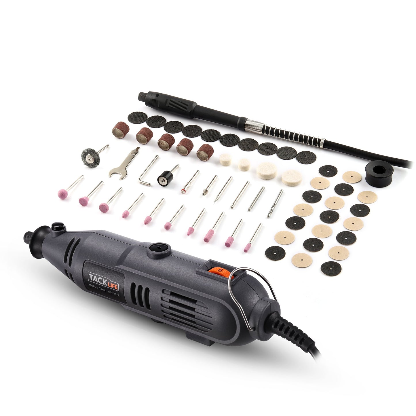 TACKLIFE Rotary Tool With Flex Shaft, 135W Power Variable Speed