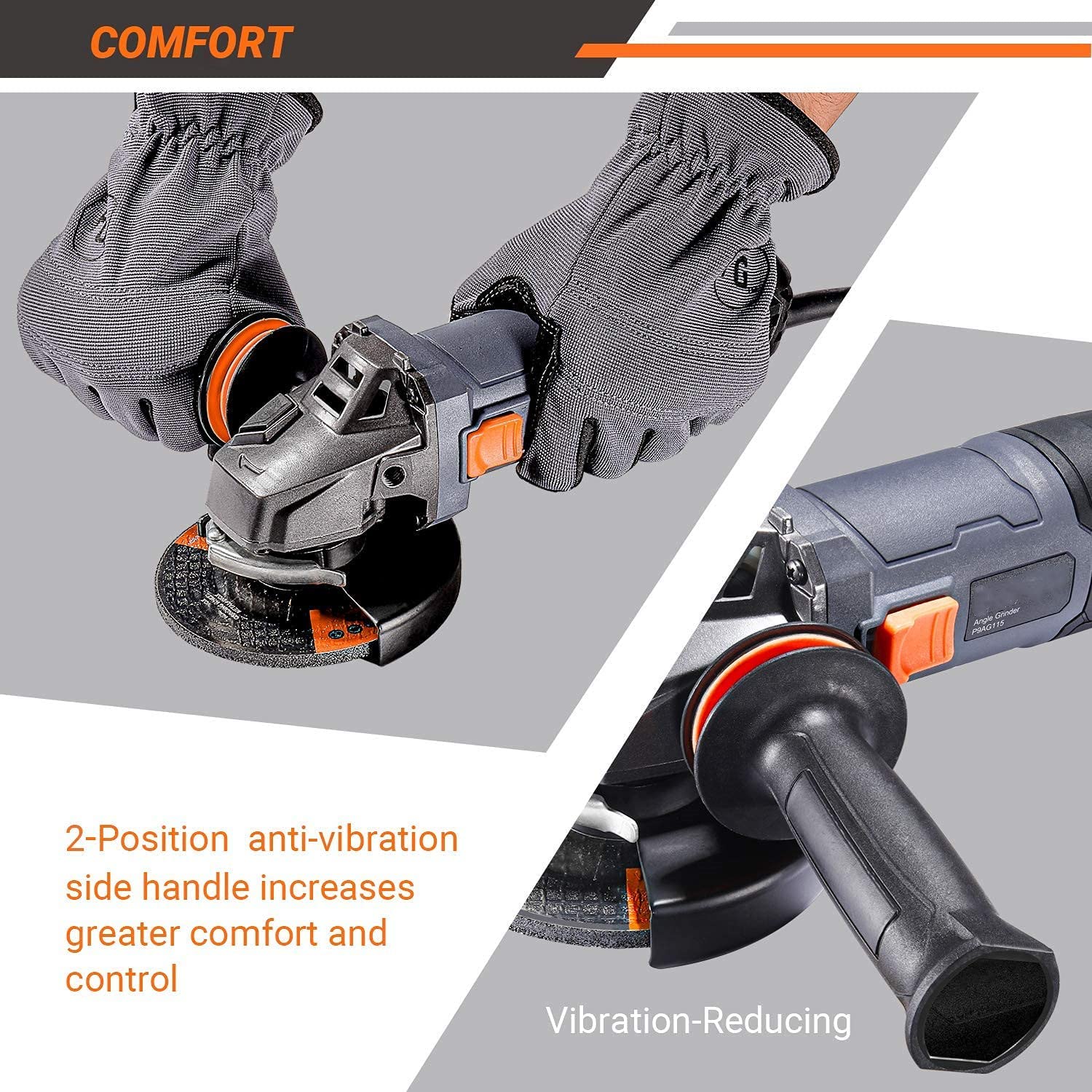 TACKLIFE Angle Grinder 11 Amp Grinder Tool 4 1 2 inch Power Grinders JXP Trading