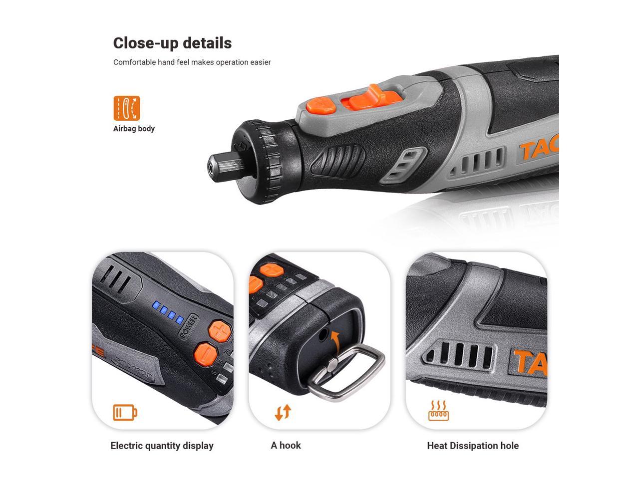 TACKLIFE RTD02DC - Cordless rotary tool 8V Motor 2.0 Ah Li-ion Battery with 43 Accessories, Long Endurance home/home other Rotary Tool