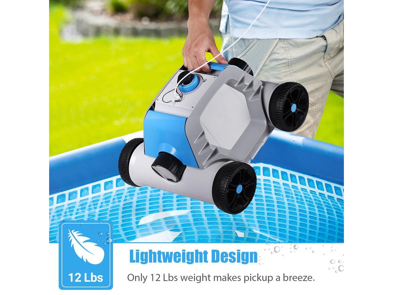 QOMOTOP Cordless Robotic Pool Cleaner, Automatic Pool Vacuum for Above Ground & In Ground Swimming Pools BLUE HJ1103J